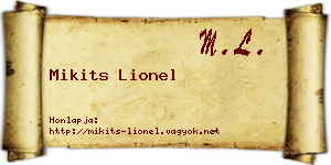 Mikits Lionel névjegykártya